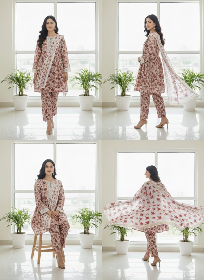 Pastel Petal Perfection three piece suit