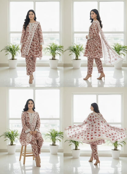 Pastel Petal Perfection three piece suit