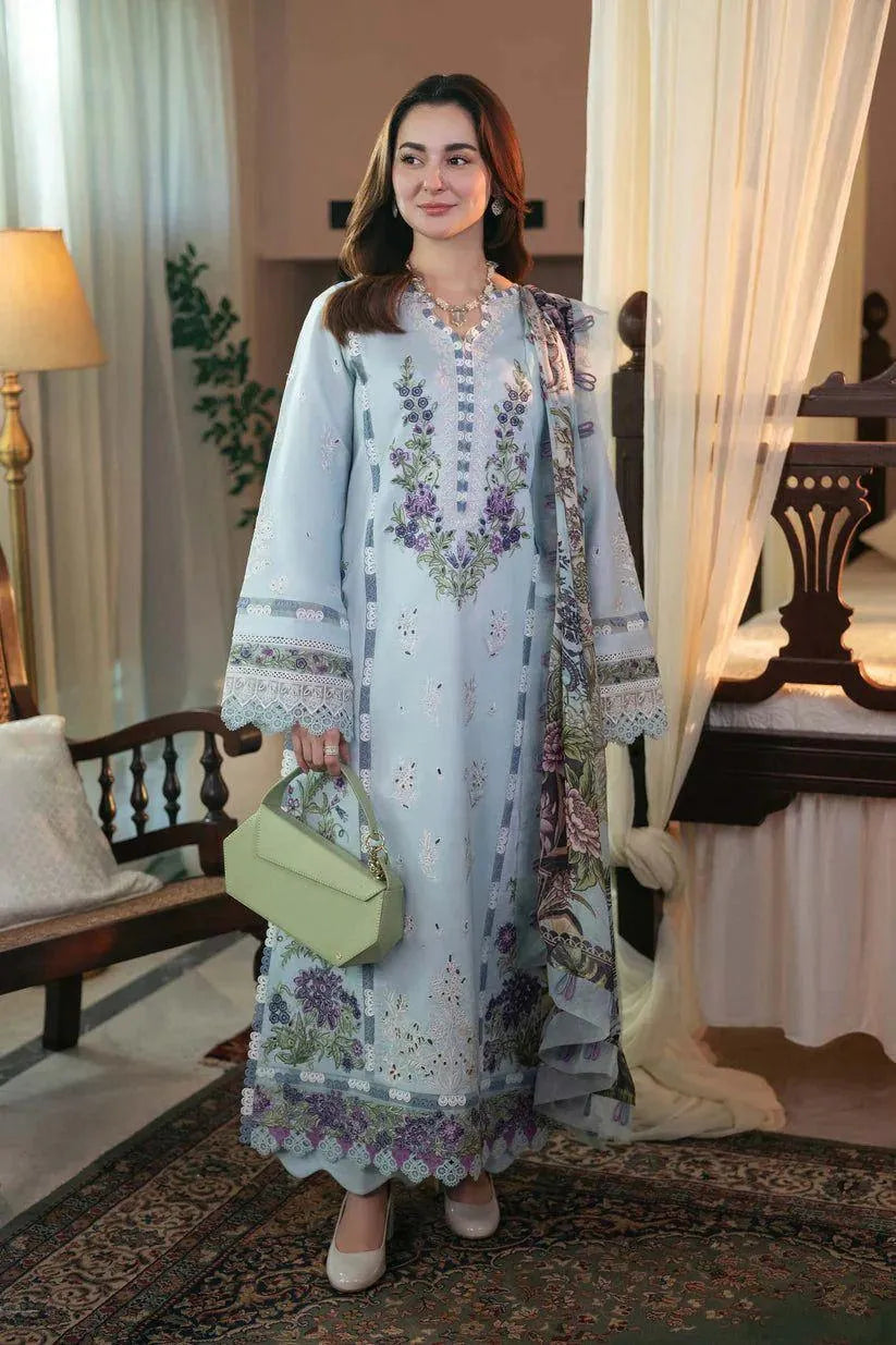 3 Pcs Women's Unstitched Chikankari Embroidered Suit