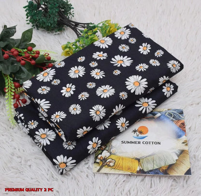 2 Pcs Women's Unstitched Printed Suit